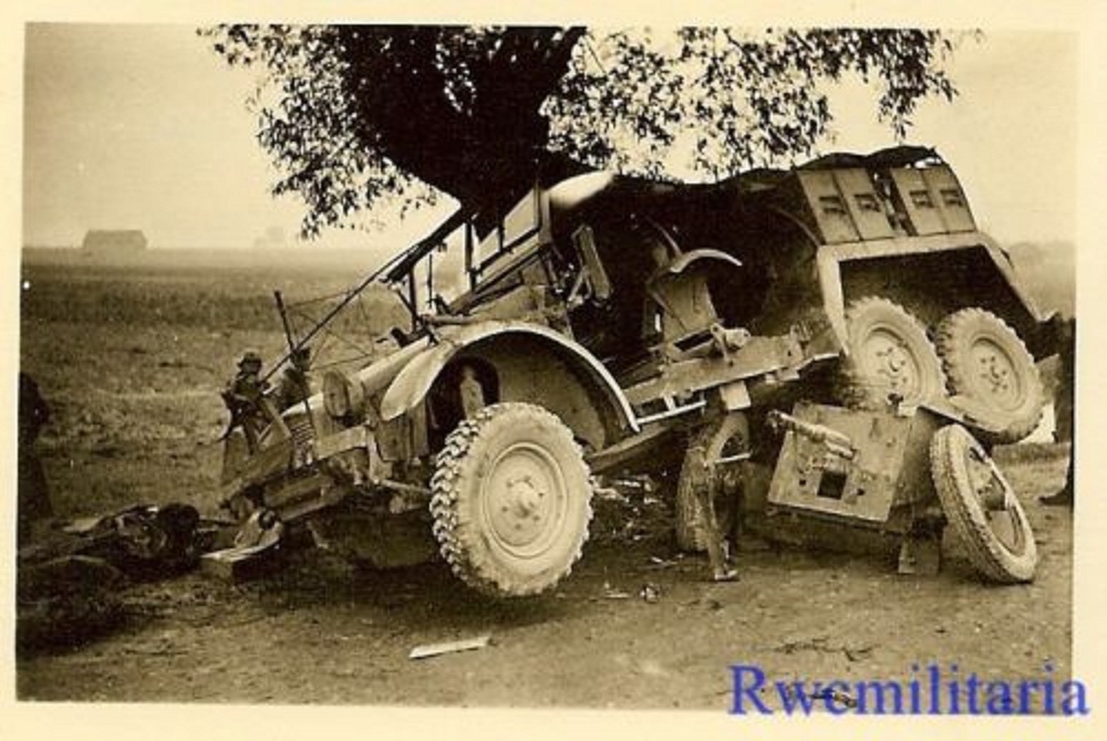 German Krupp L2H143 Truck Crashed Onto PAK 36 3.