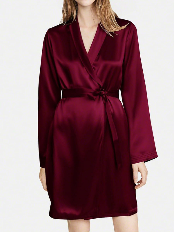 Satin Robes Bathrobe Gown Nightgown Sleepwear Lingerie Solid Robe Night Dresses - Picture 36 of 63