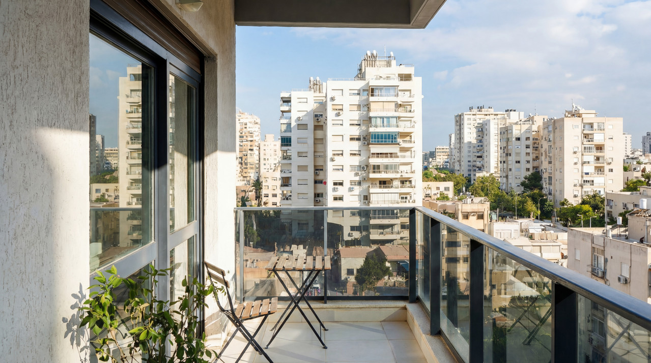 מרפסת שמש מעוצבת עם נוף