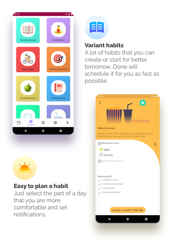 Done | Smart scheduler & calendar | planner | google maps | android