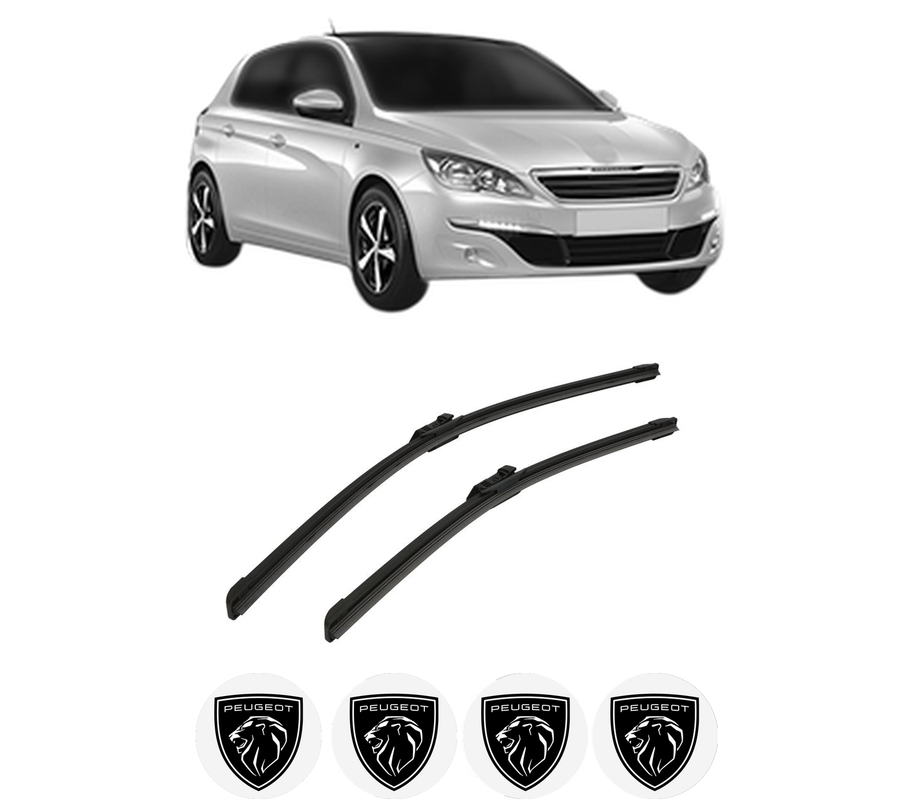 Set stergatoare auto PEUGEOT 308 Hatchback Van (LB_) din 2015-2021, pentru parbriz auto, 2 bucati, Bosch Aerotwin, din cauciuc siliconat rezistent, 4 Stickere Auto PEUGEOT