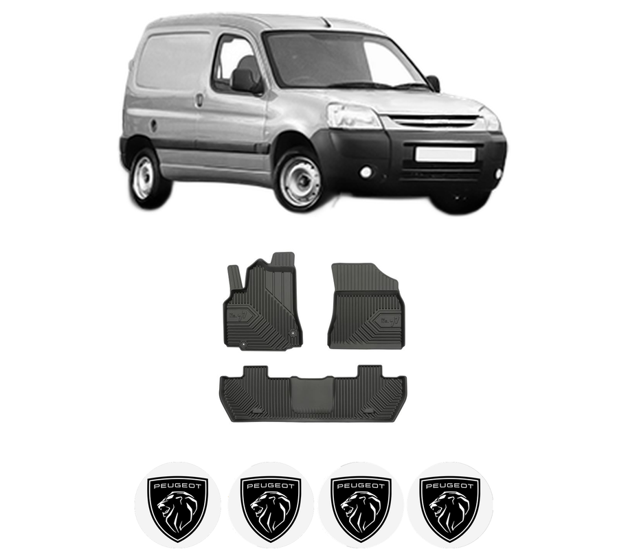 Set covorase presuri PEUGEOT PARTNER Box Body/MPV din 2008-2016, auto, din cauciuc thermoplastic, 4 Stickere auto cu PEUGEOT