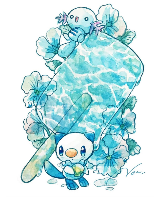 oshawott-and-wooper-pokemon-drawn-by-non