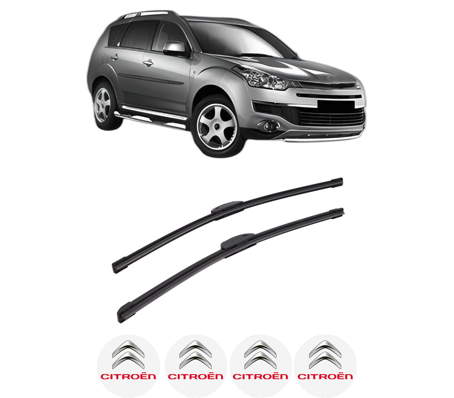 Set stergatoare auto CITROEN C-CROSSER (VU_, VV_) din 2007-2012, pentru parbriz auto, 2 bucati, Bosch Aerotwin Retrofit, din cauciuc siliconat rezistent, 4 Stickere Auto CITROEN