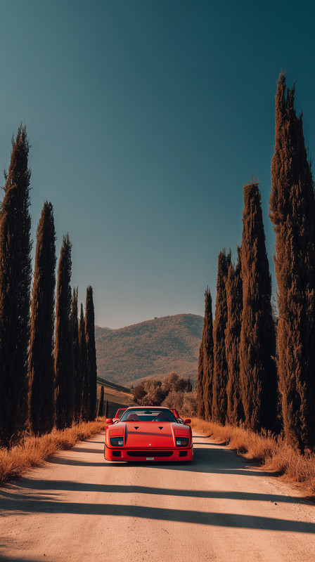 Iconic_Ferrari_F40_on_Italian_countryside_cypress_6e1266f8-6b3f-4fa5-95ed-1fc3a7c0ff89
