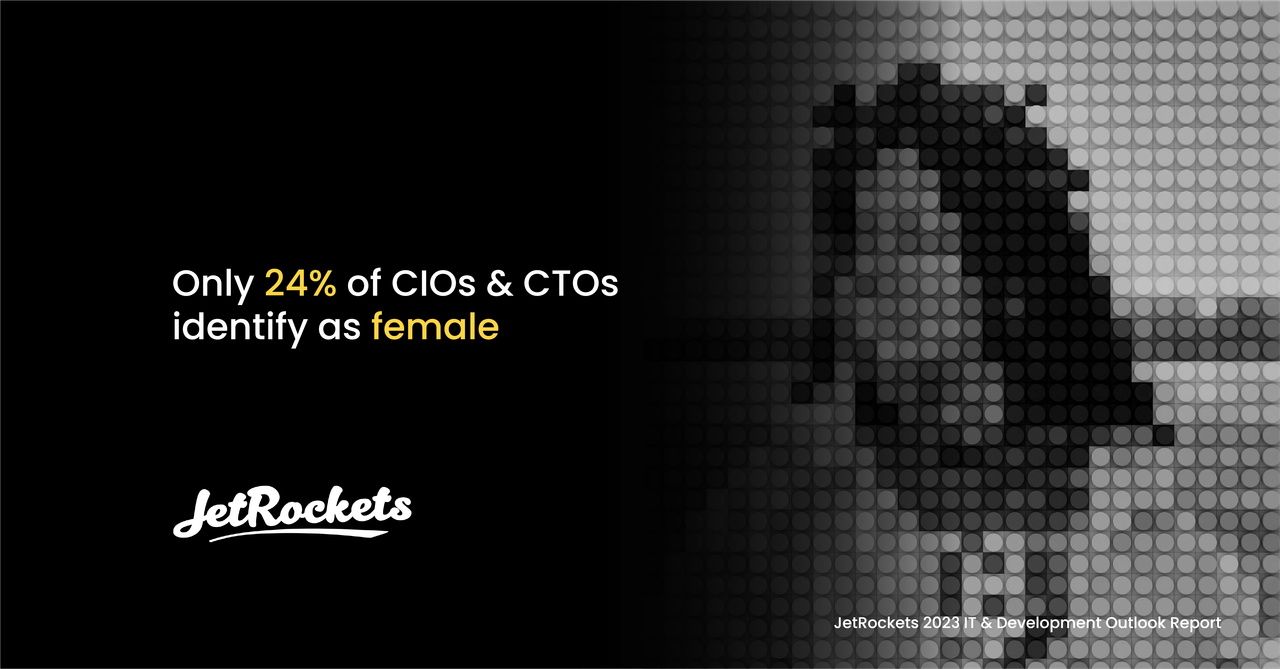 Just 24% of the CIOs and CTOs we surveyed for this report identified as female.