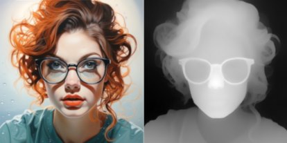 readhead in glasses plus depth