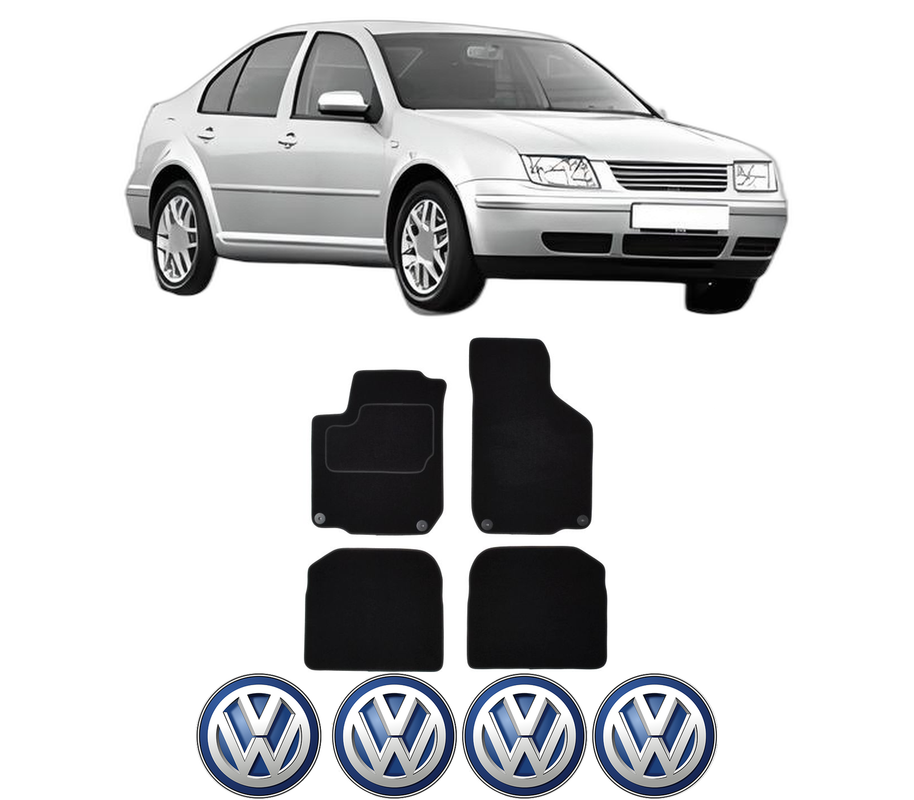 Set Covorase Presuri Volkswagen BORA I (1J2) din 1998-2013, Auto, Material Textil Mocheta, 4 Stickere auto cu Volkswagen
