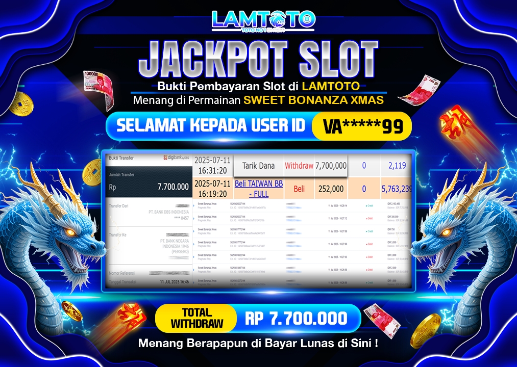BUKTI JACKPOT LUNAS LAMTOTO