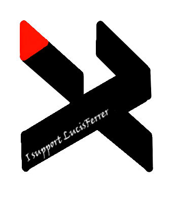 a graphic design meant to represent the letters L and F with the text 'I support LucisFerrer'