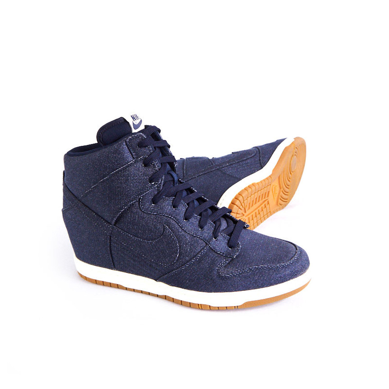 blue jean wedge sneakers