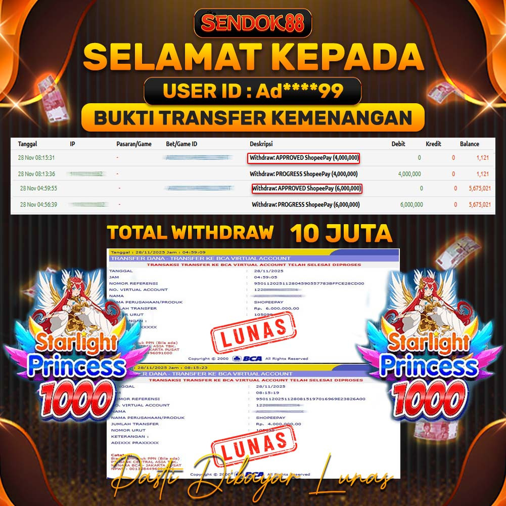 SENDOK88 JEPE! STARLIGHT PRINCESS 1000 Rp 10.000.000,- LUNAS!