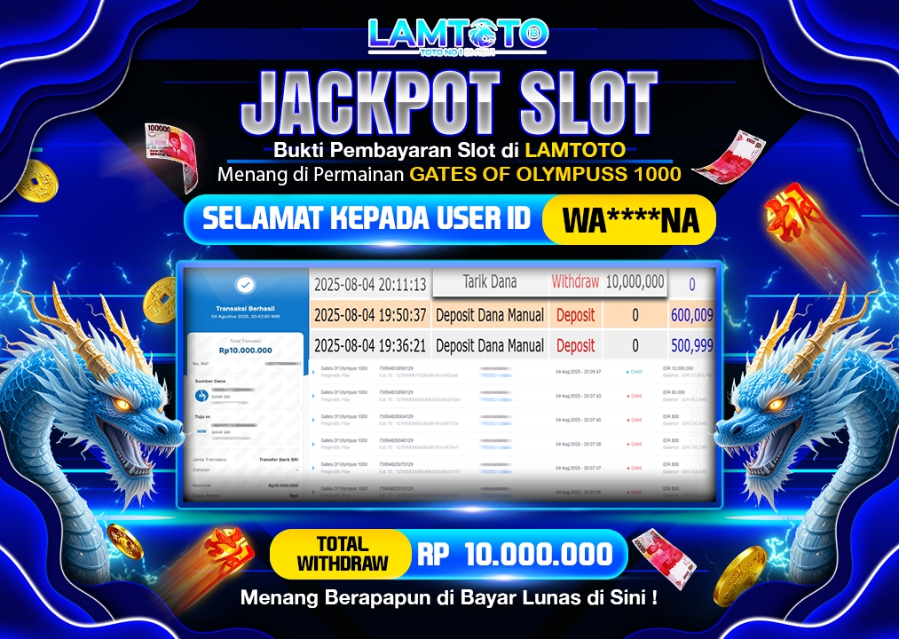 BUKTI JACKPOT LUNAS LAMTOTO