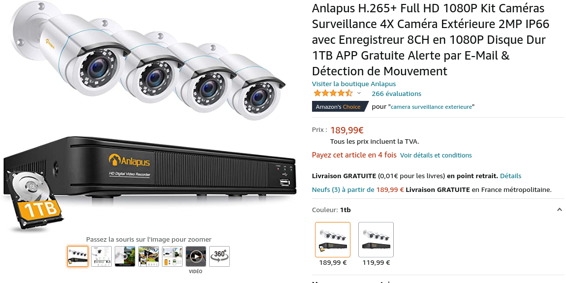 Screenshot 2021-10-31 at 20-25-41 Anlapus H 265  Full HD 1080P Kit Caméras Surveillance 4X Caméra Ex