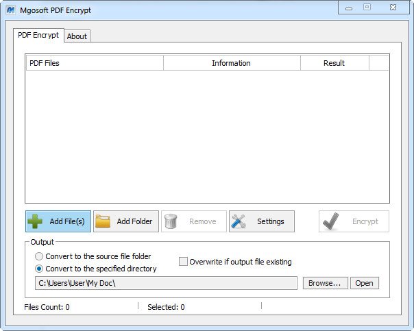 Mgosoft PDF Encrypt 10.0.0