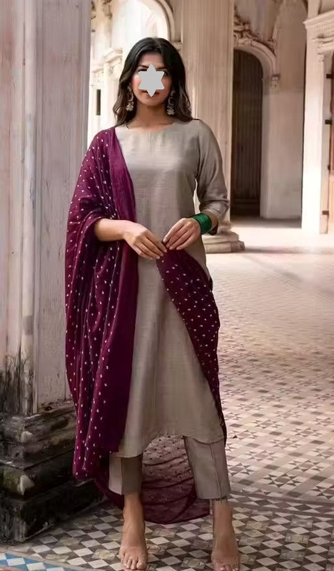 Women Embrodery Work Kurta Set Color 1 (KS135)