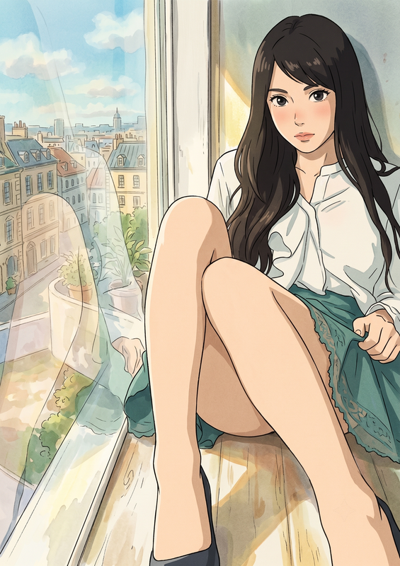 Gemini 生成的吉卜力風格美女圖