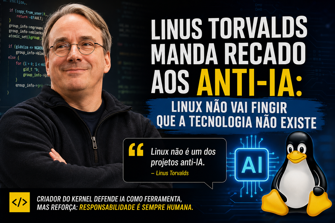 Linus Torvalds manda recado aos anti-IA: Linux não vai fingir que a tecnologia não existe