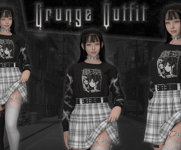 female grunge outfit