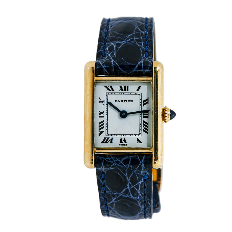 cartier tank louis 18kt yellow gold ladies watch