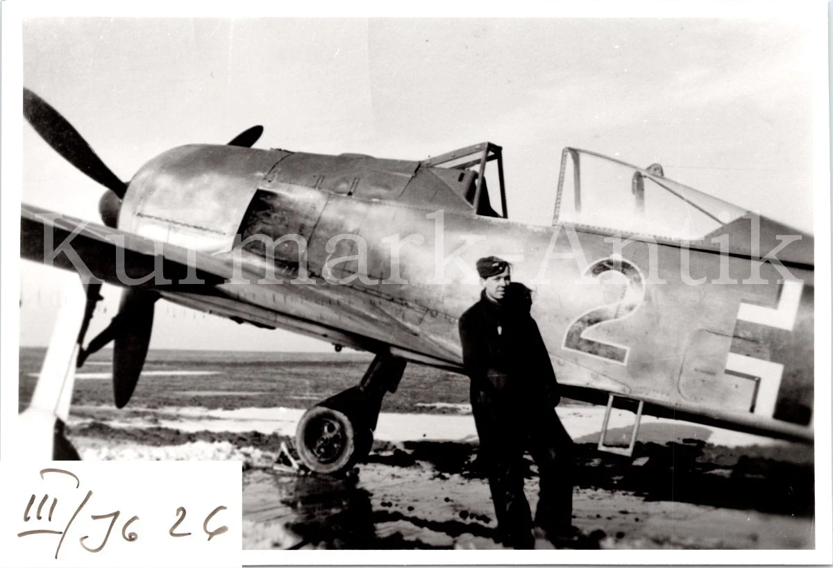 T562 Photo Wehrmacht Archive Repro Luftwaffe Aircraft Fw190 3rd JG26 ID