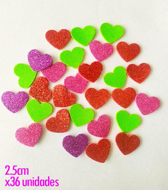 Figuras en goma eva apliques corazón 2.5cm para cajas y empaques