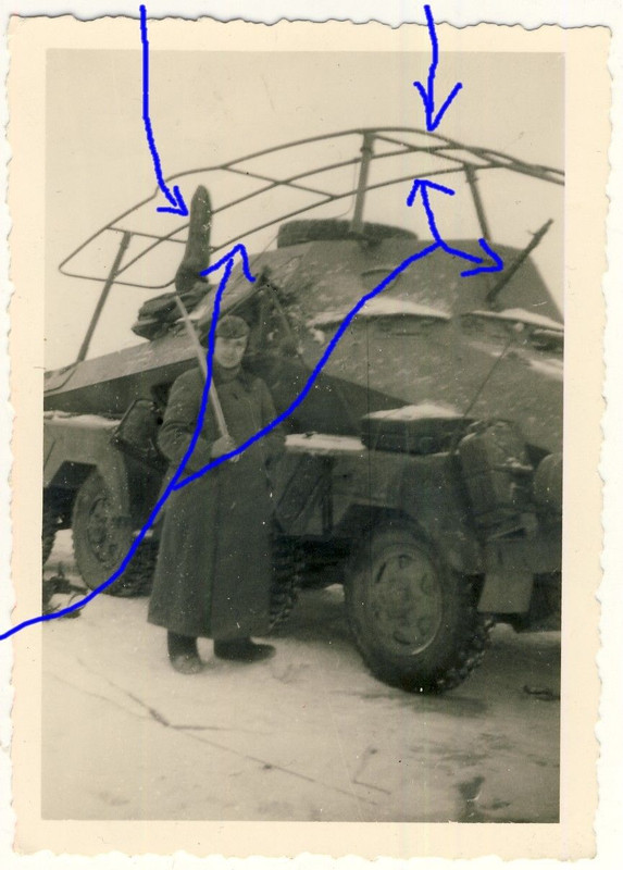 Foto 8 Rad Panzerspäwagen Funk-Antenne Panzer d.