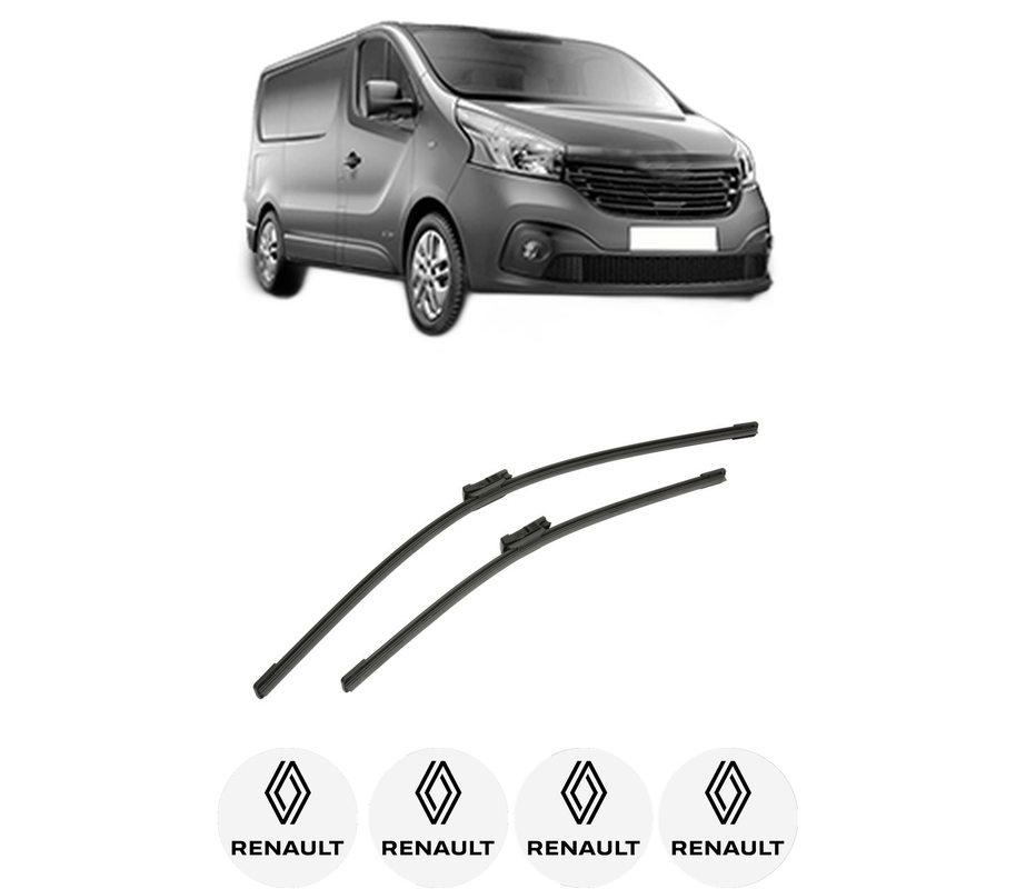 Set stergatoare auto RENAULT TRAFIC III Van (FG_) din 2014-2023, pentru parbriz auto, 2 bucati, Bosch Aerotwin, din cauciuc siliconat rezistent, 4 Stickere Auto RENAULT