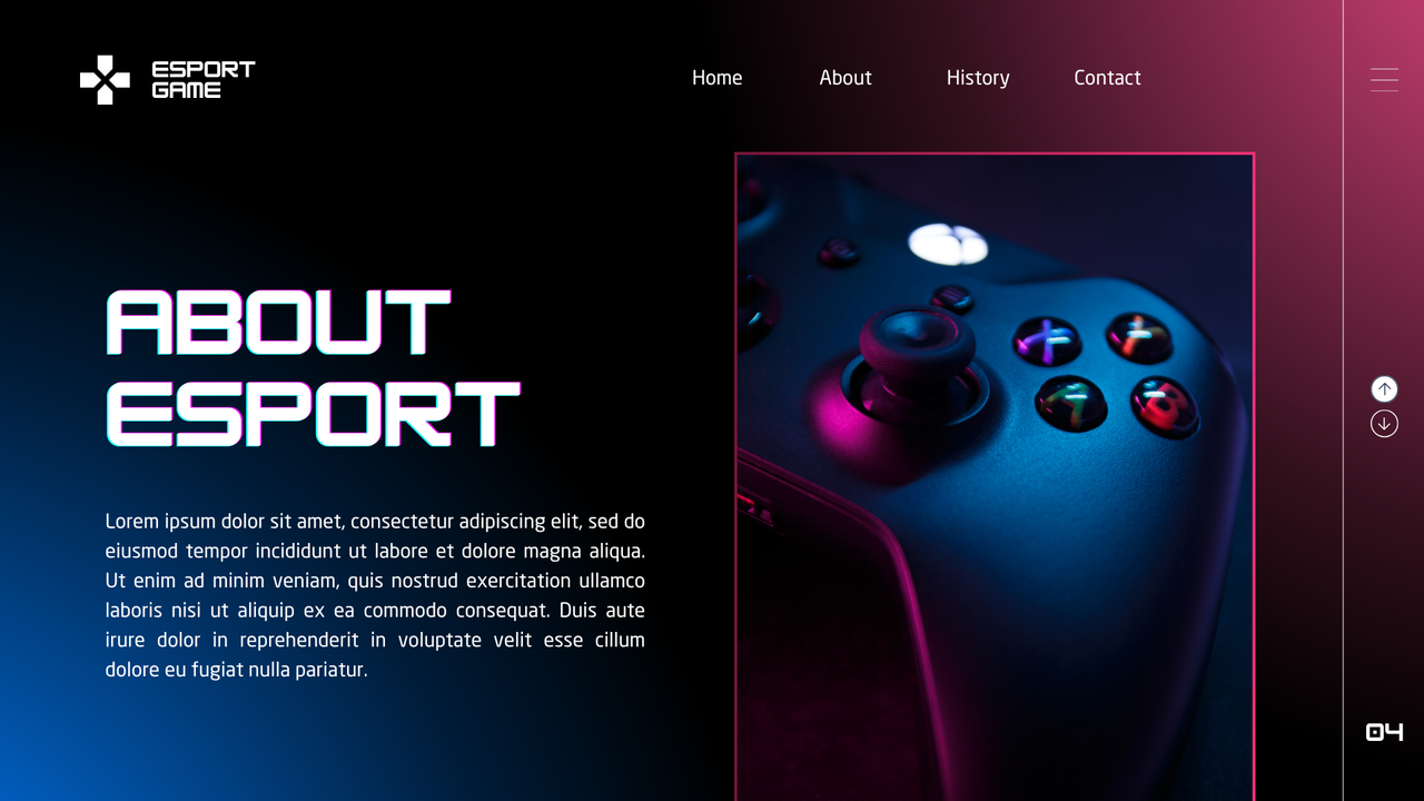 Dark Blue and Red Neon Futuristic Esports Game Presentation