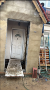 Extension project before - blockwork walls and new roof structure under construction