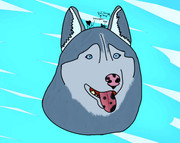 Husky (Lines, blending and details by 296736 (so send pay to them) and color by me) (adopt lineart (