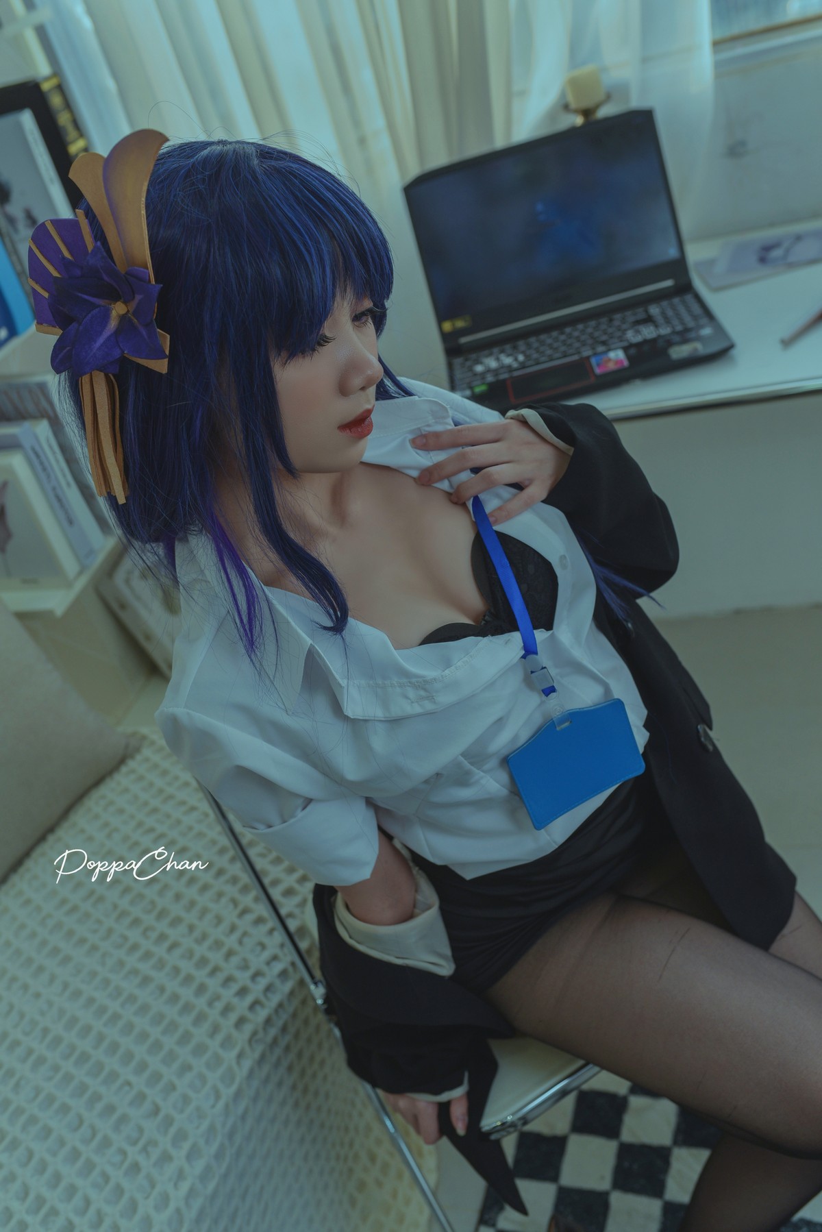 PoppaChan Raiden Shogun Officer Cosplay (Genshin Impact) – 25 Photos 3 Videos 166MB插图3