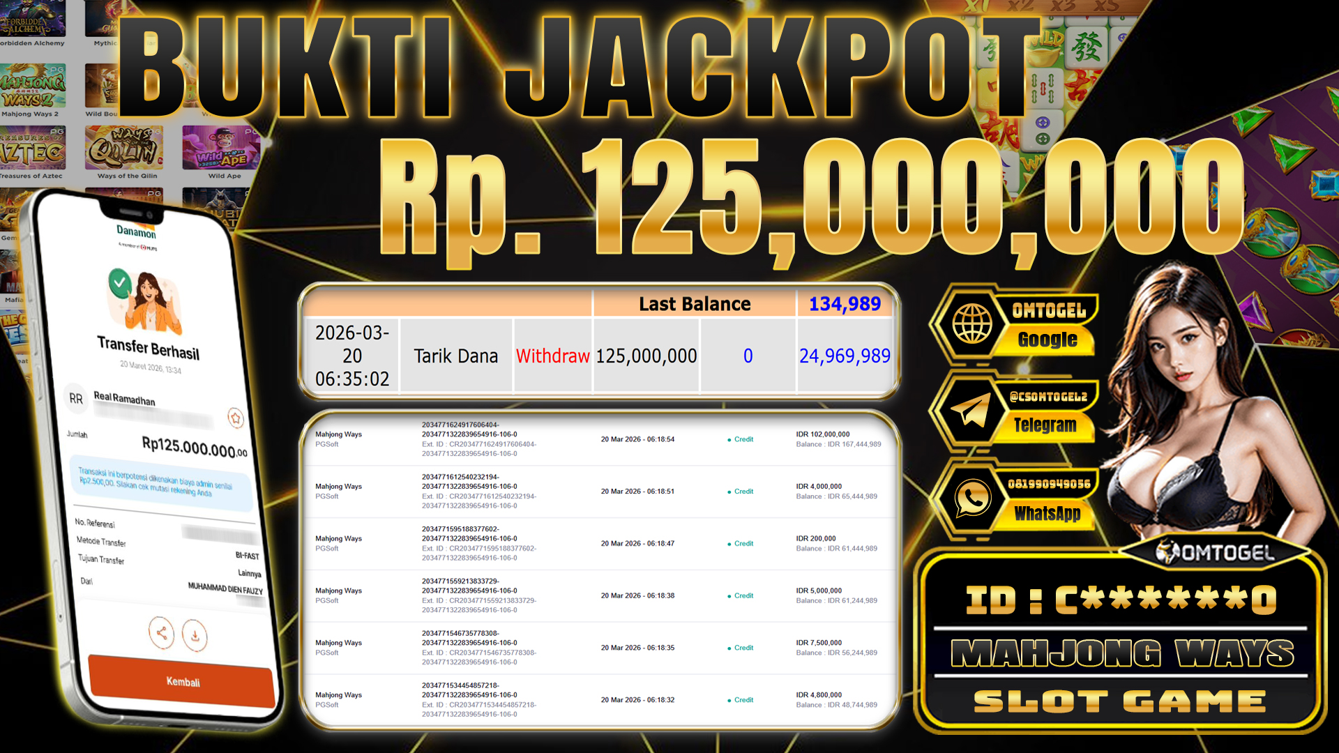 OMTOGEL JACKPOT PG SOFT WILD BOUNTY SHOWDOWN, 125 JUTA DI BAYAR LUNAS ,-