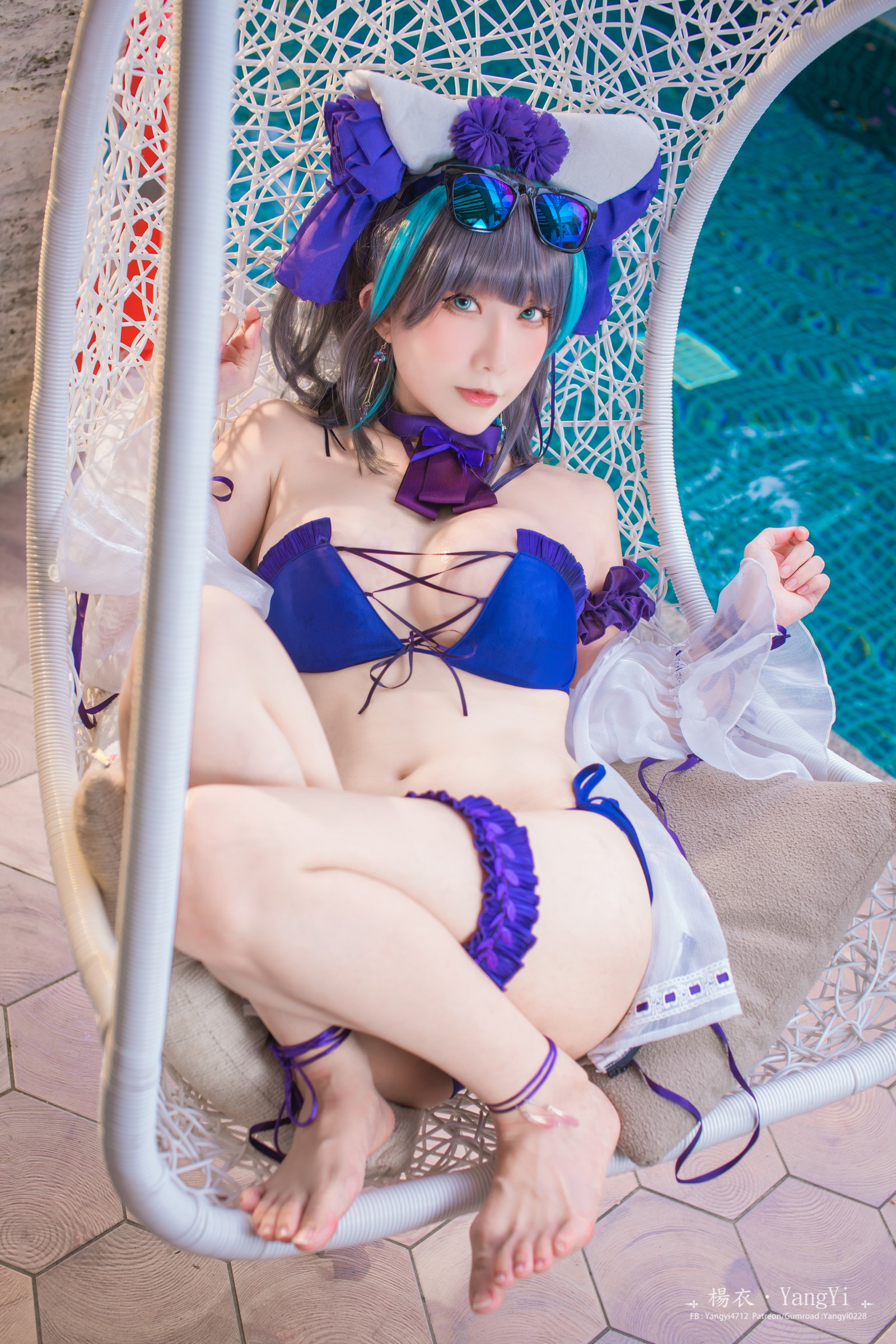 楊衣 Yangyi – 柴郡 Cheshire Cosplay 写真视频合集（55P+2V-261MB）碧蓝航线插图