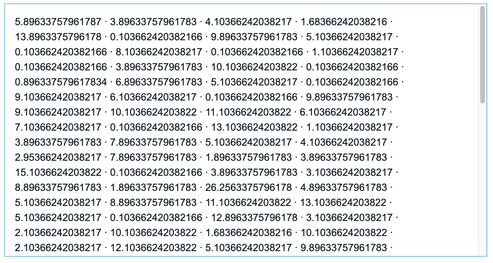 output of absolute values
