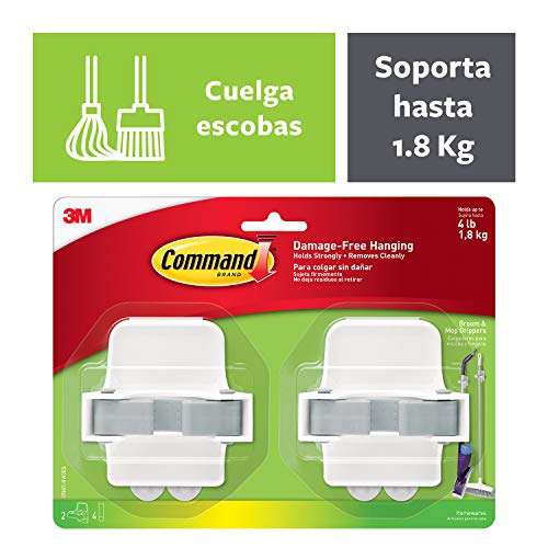 Amazon: ganchos de pared para escoba, trapeador, recojedor, etc. Paquete de 2