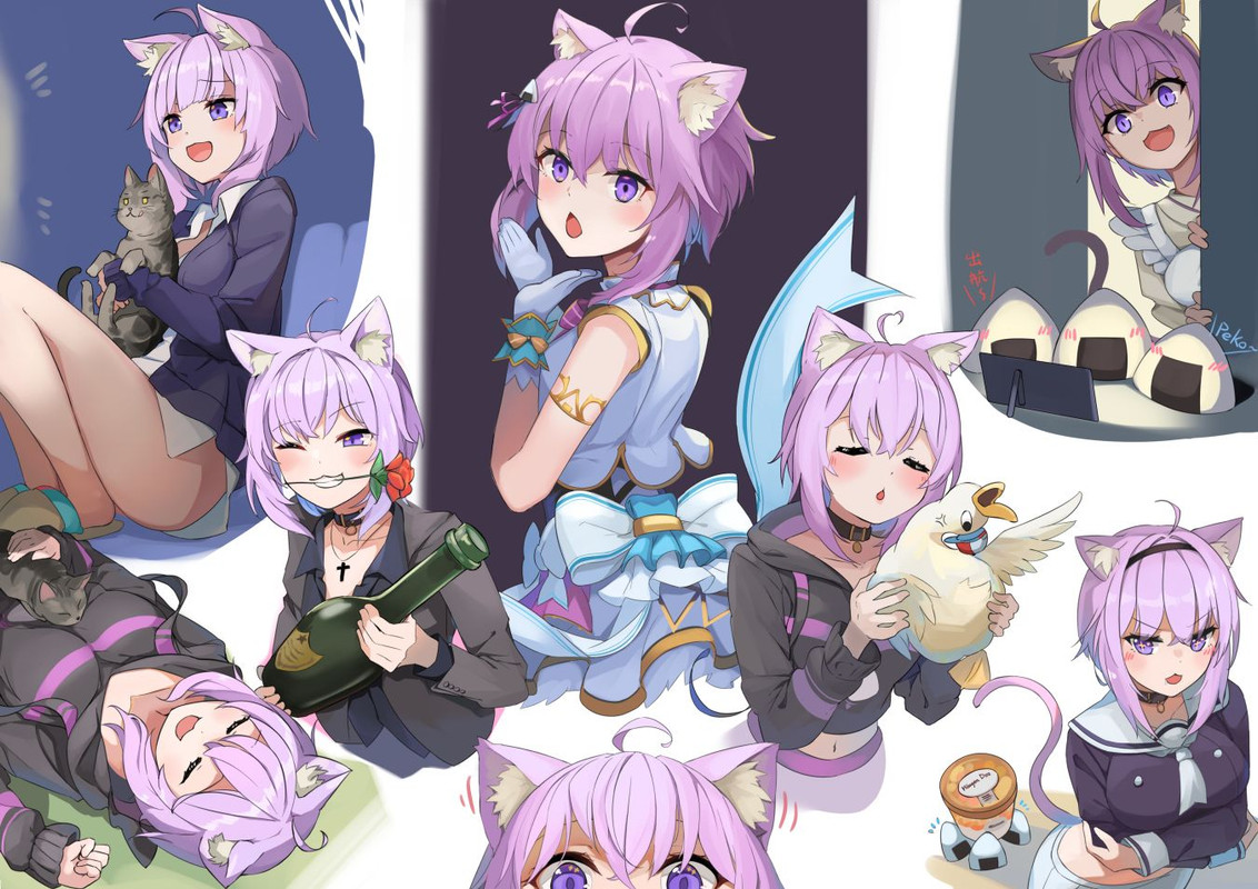 nekomata-okayu-subaru-duck-onigirya-and-temari-hololive-drawn-by-sora-no-tori-ceb1bddcaec89af4a69