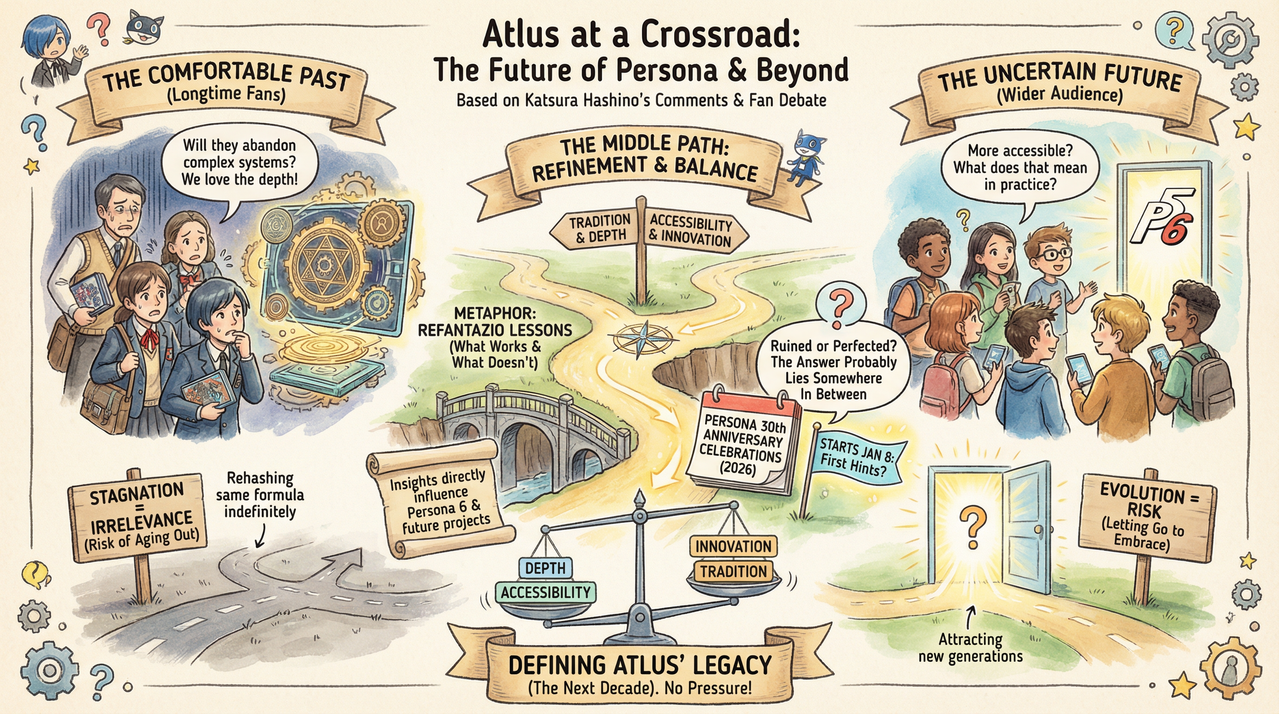 Persona JRPG series showing stylish turn-based combat design