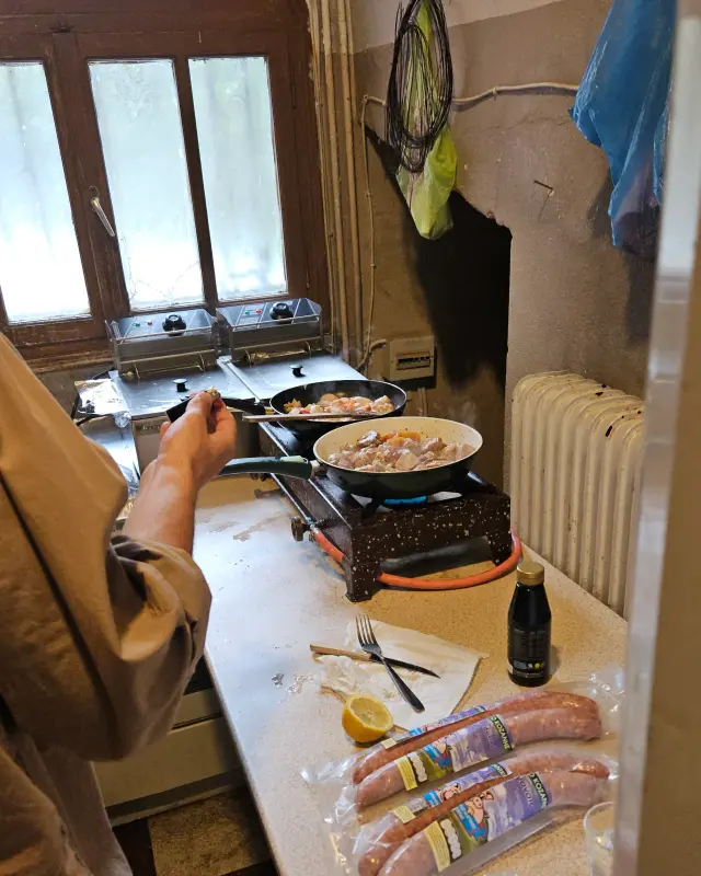 Fatih cooking in the kitchen