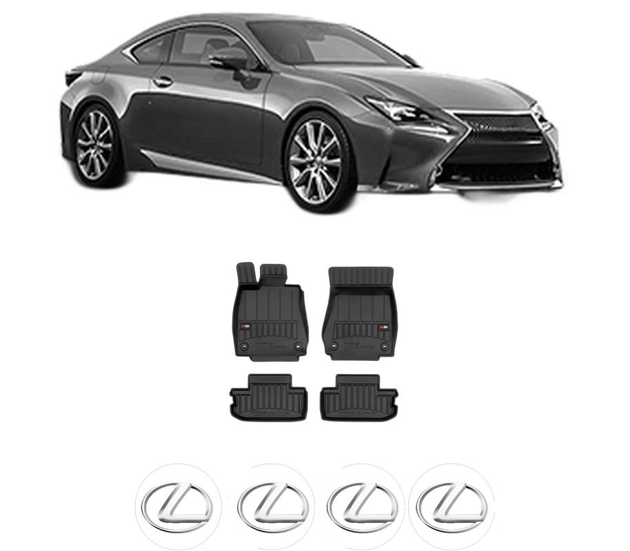 Set covorase presuri LEXUS RC (_C1_) din 2014-2018, auto, din cauciuc thermoplastic, 4 Stickere auto cu LEXUS