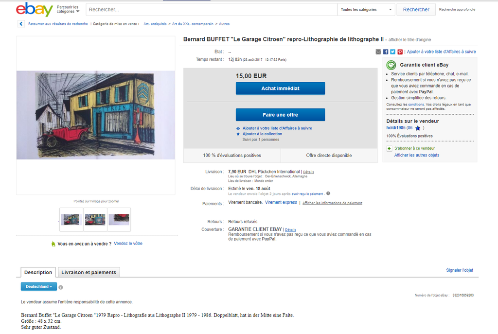 Buffet Garage ebay
