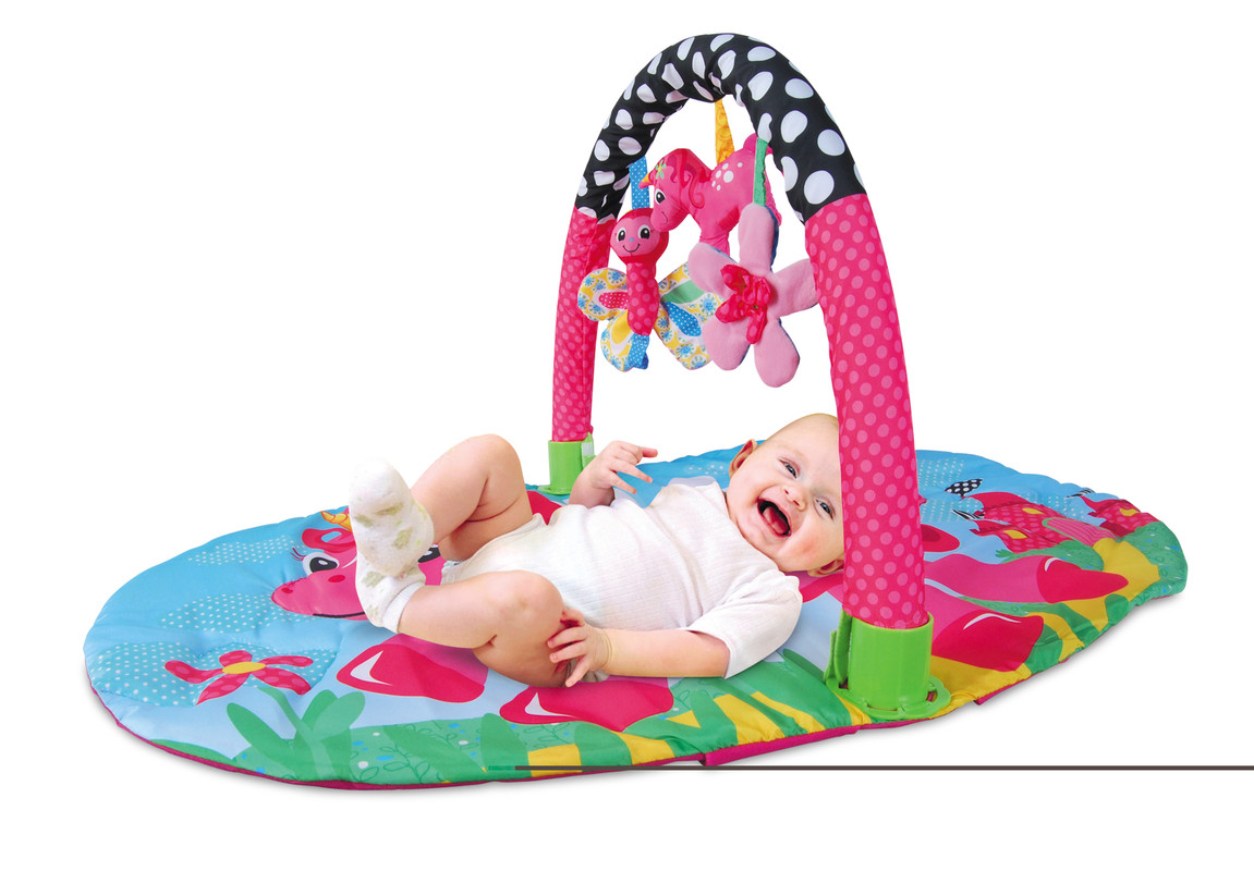 Baby Playmat Pink Unicorn Adventure Activity Floor Mat With Cute