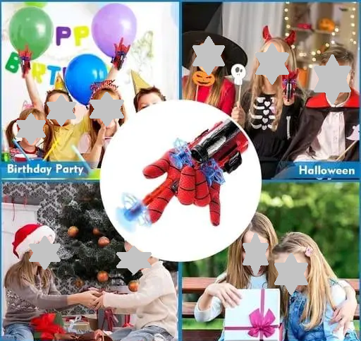 Spider Man Web Shooter Toy, Finger Projectile Launcher, Heroic Web Shooting Action Toys for Kids 3 to 8 Year Old Color 1 (T105)