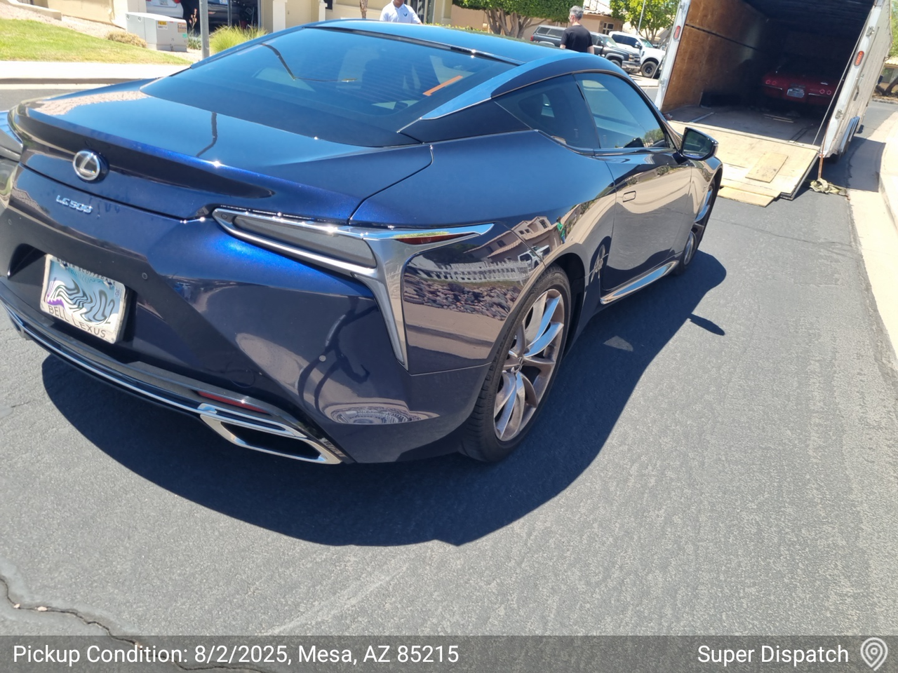 Vehicle secured for transport