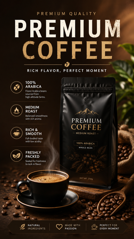 Premium Coffee Product Poster Generator