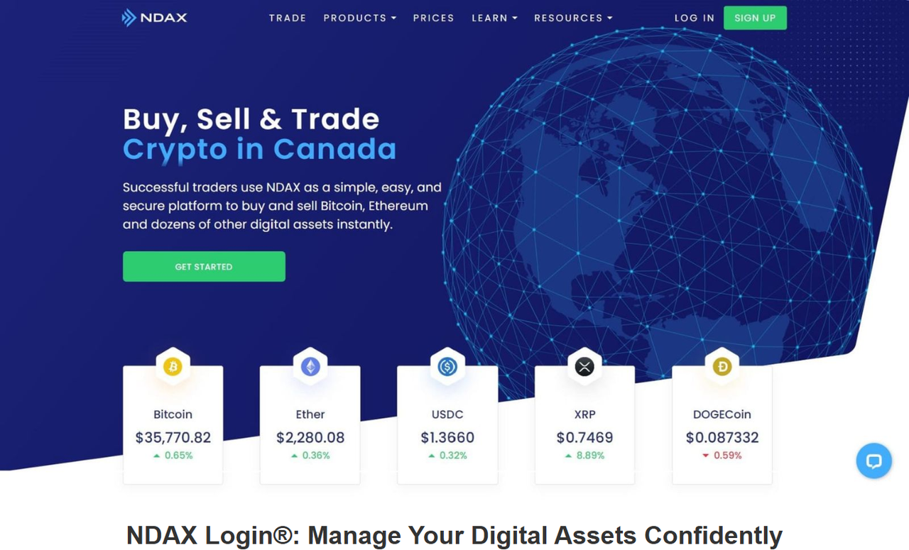 NDAX Login Dashboard