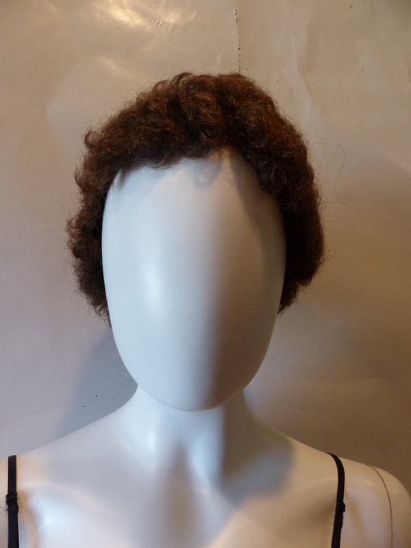 ESPECIALLY YOURS BROWN W/ BLONDE HIGHLIGHTS SHORT CURLY HAIR WIG SIZE AVG