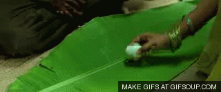 eating-banana-leaf-egg-hands-eating-chettho-thinadam-kodi-guddu.gif