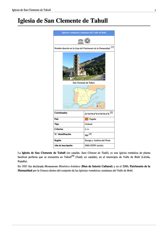 Page 1 - Iglesia de San Clemente de Tahull
