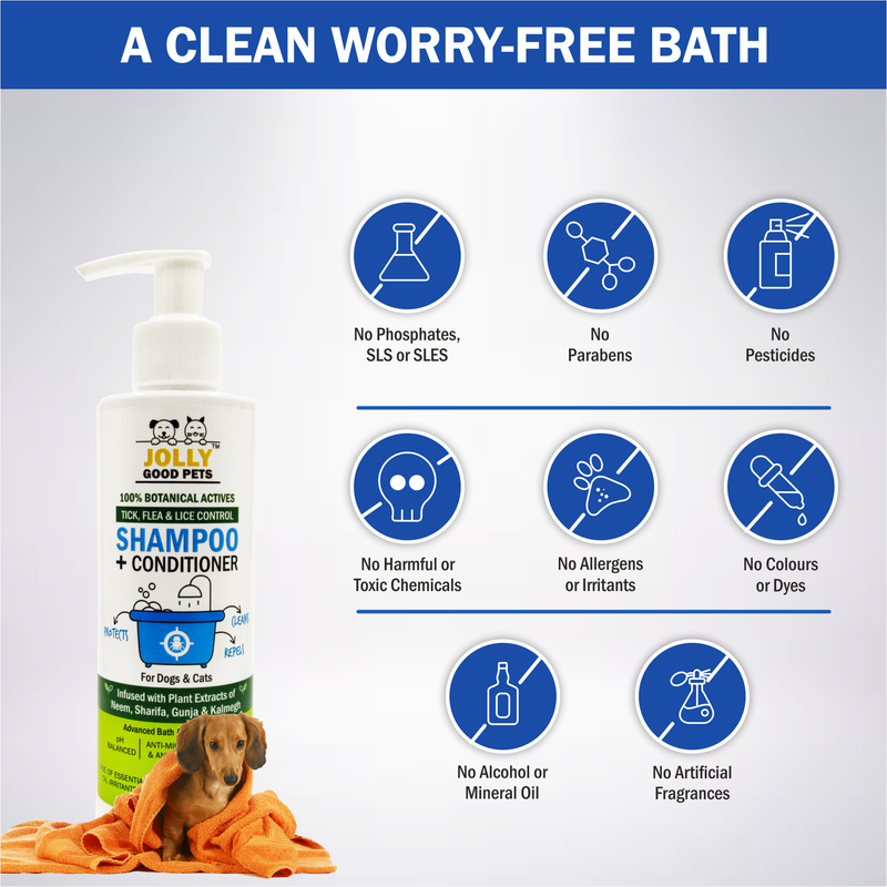 6 Tick, Flea & Lice Control Shampoo For Dogs & Cats NO CHEMICALS